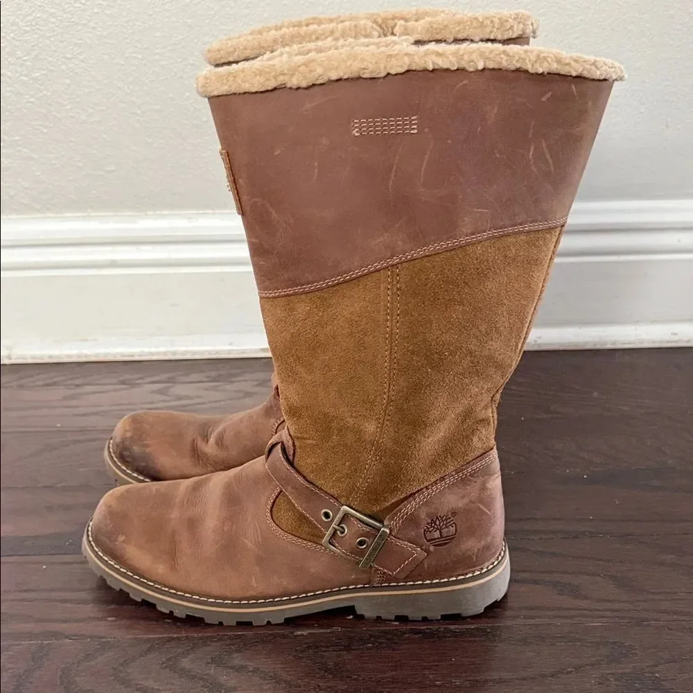 Timberland Girls Brown Leather Boots Size 6.5